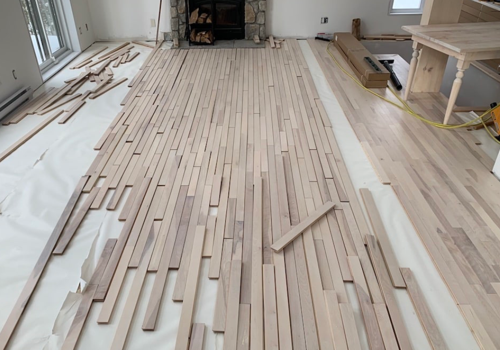 Installation de plancher de cuisine